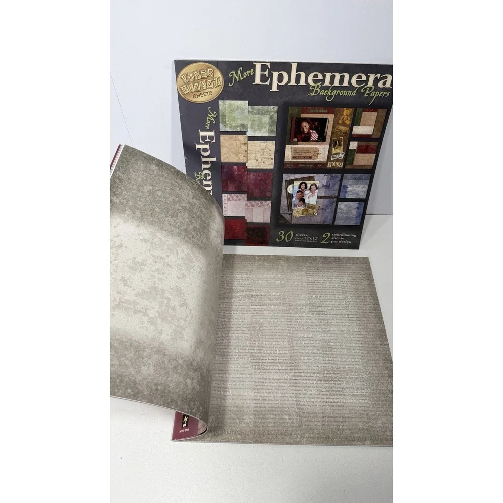Paper Pizazz Scrapbook Sheets Lot of 2 Vacation Ephemera Background 12 x 12